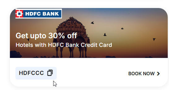 Image of Cleartrip Hotel Coupon: Get upto 30% off Hotels with HDFC Bank Credit Card