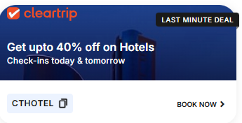 Image of Cleartrip Hotel Coupon: Get upto 40% off Hotels with Cleartrip by using code