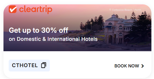 Image of Cleartrip Hotel Coupon: up to 30% off on Domestic & International Hotels