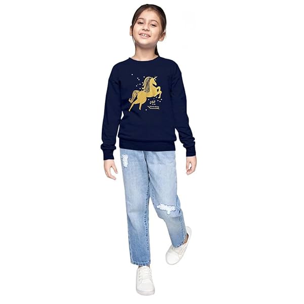 Image of Cloth Theory Girls Premium Cotton Round Neck Full Sleeves Sweatshirt