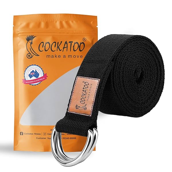 Image of Cockatoo D-Ring Yoga Strap Belt,Length: 182 CM, Thickness: 2.5 CM