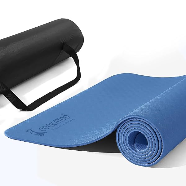 Image of Cockatoo Premium 6 MM TPE Non Slip, Unrolls Flat Always, Sweat Absorbent Yoga Mat