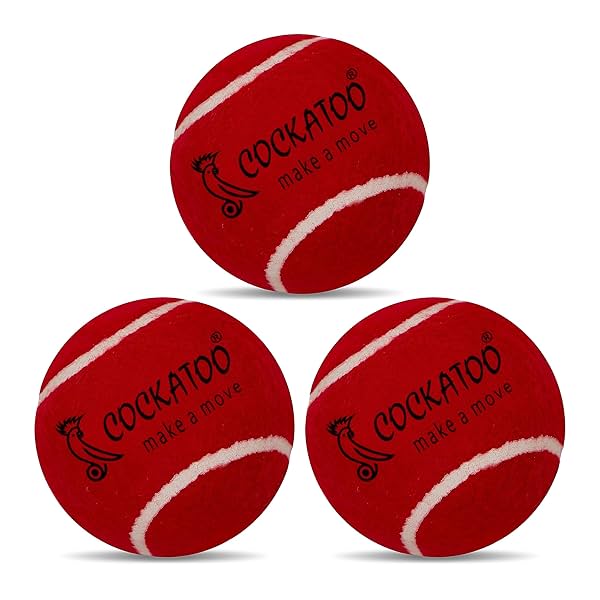 Image of Cockatoo Rubber Cricket Tennis Ball Pack of 3