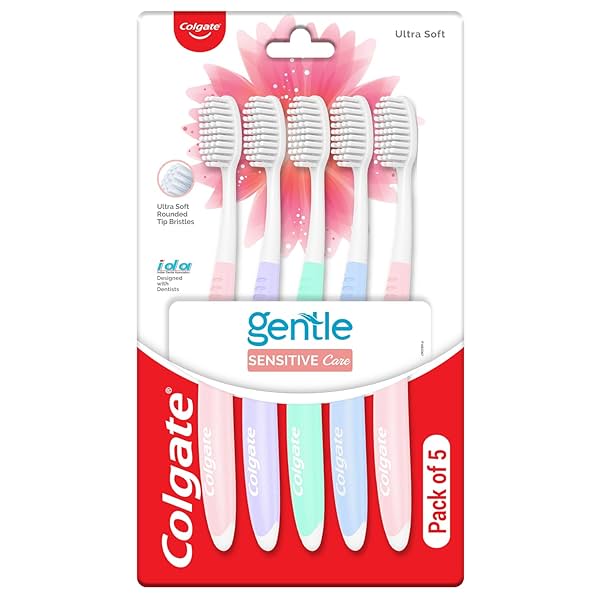 Image of Colgate Gentle Sensitive Care Ultra Soft Bristles Manual Toothbrush- 5Pcs