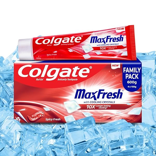 Image of Colgate MaxFresh Toothpaste, Red Gel Tooth Paste with Menthol.