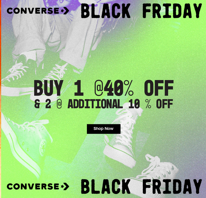 Image of Converse Black Friday Offers: Buy 1 Get 40% Off & Buy 2 to get an Extra 10% Off