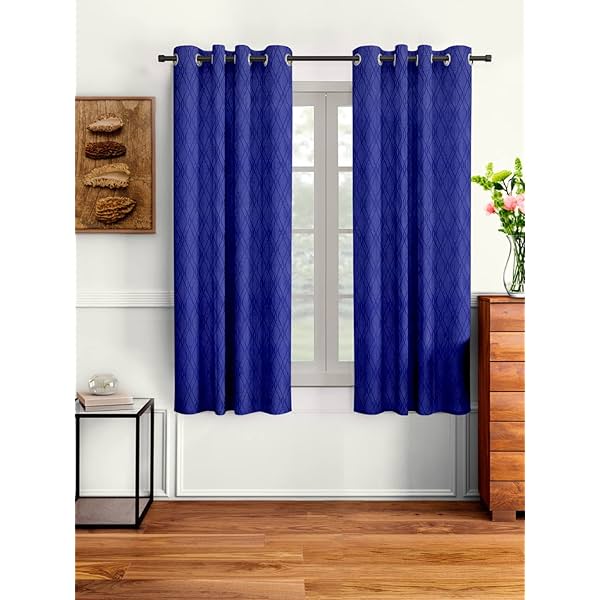 Image of Cortina Durable & Stylish Striped 100% Polyester Curtains 