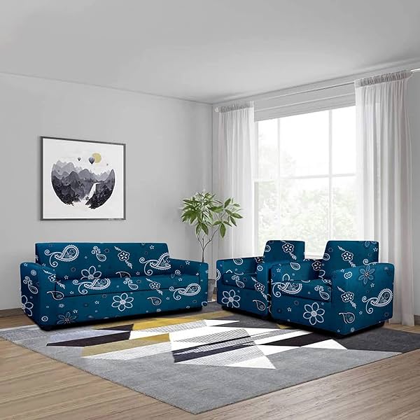 Image of Cortina Floral Printed Sofa Cover 5 Seater