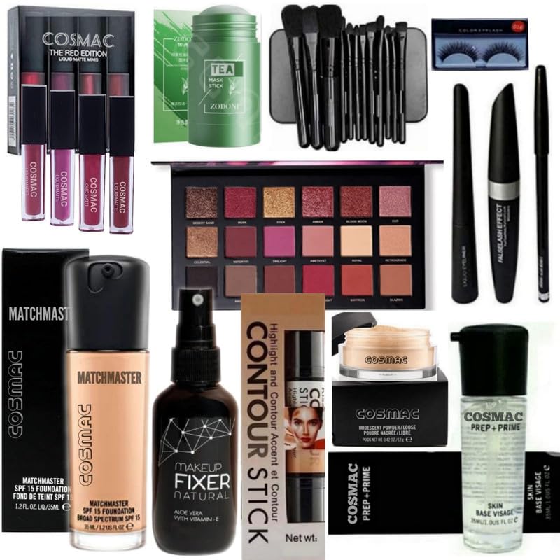 Image of Cosmac Makeup Combo Kit Set of 13 Items 