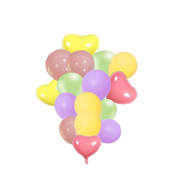 Image of Crackles Colorful Set of Pastel Color Foil Balloons