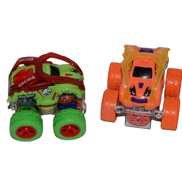 Image of Crackles Toys 4Wd Push and Go Mini Monster Trucks Inertial 360 Degree Rotating Off-Road Climbing Vehicle