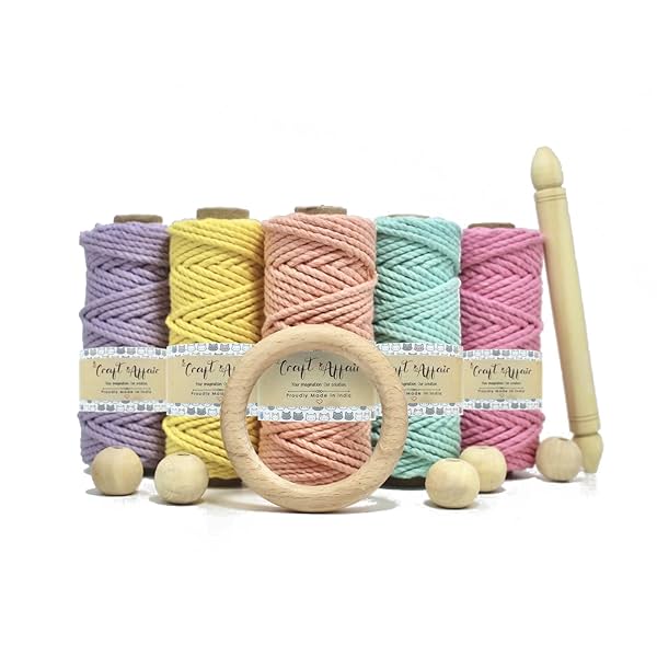 Image of Craft Affair 3ply Cotton Cord, 10m each, pack of 5