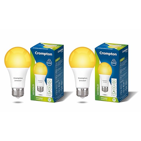 Image of Crompton Dyna Ray 12W Round E27 LED Warm White Pack of 2