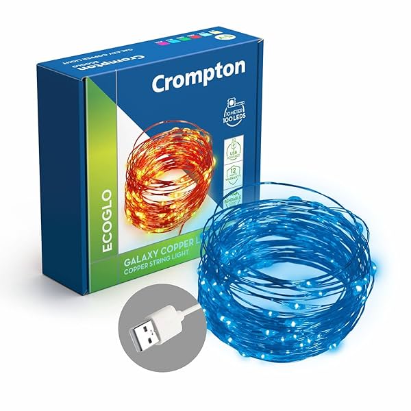 Image of Crompton Galaxy Decoration Copper USB String Lights (100 LEDs, 10 Meters)