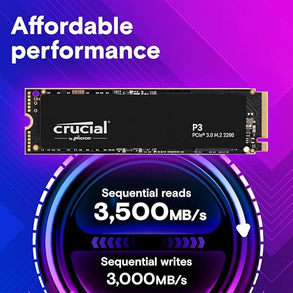 Image of Crucial P3 500GB PCIe 3.0 3D NAND NVMe M.2 SSD, up to 3500MB/s - CT500P3SSD8