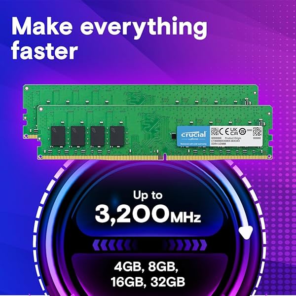 Image of Crucial RAM 8GB DDR4 3200MHz CL22 (or 2933MHz or 2666MHz) Desktop Memory CT8G4DFRA32A Green