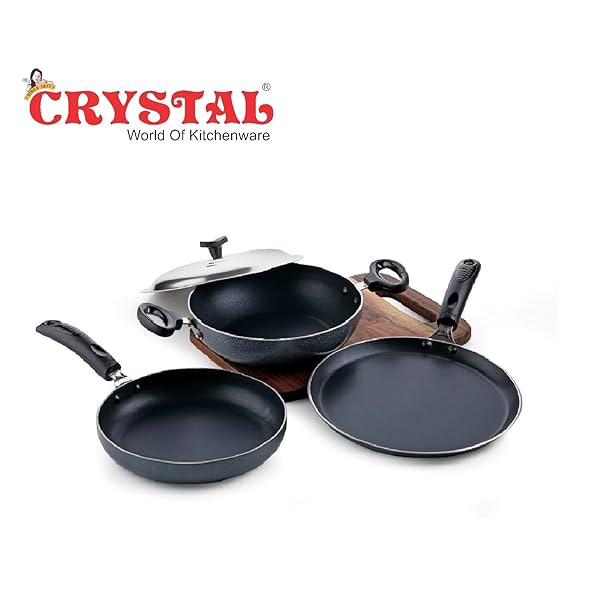 Image of Crystal Non-Stick Cookware Set, 4 Pcs