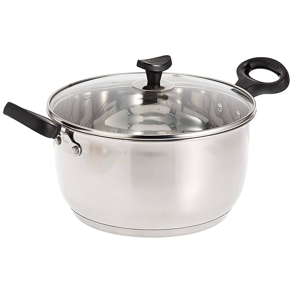 Image of Crystal Stainless Steel Casserole with Glass Lid| 220 mm |.