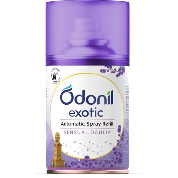 Image of DABUR Odonil Exotic Automatic Spray Refill - 225Ml | Sensual Dahlia | 2X Long Lasting |Fits All Machines |