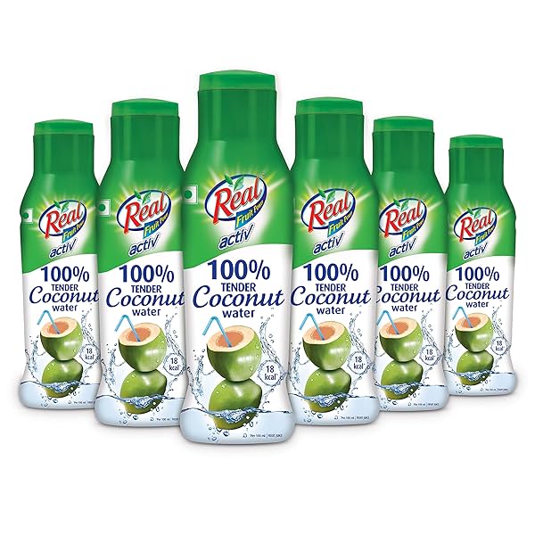 Image of DABUR Real Activ 100% Tender Coconut Water with No Added Sugars or Artifical Flavours - 200ml ( Pack of 6)