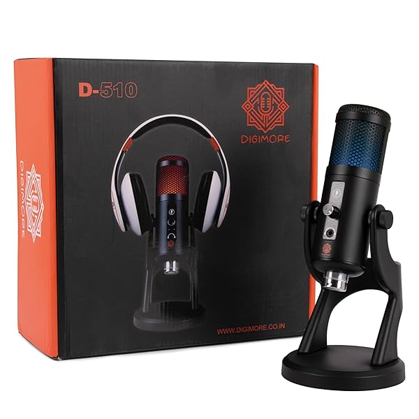 Image of DIGIMORE RGB Gaming USB Condenser Microphone 