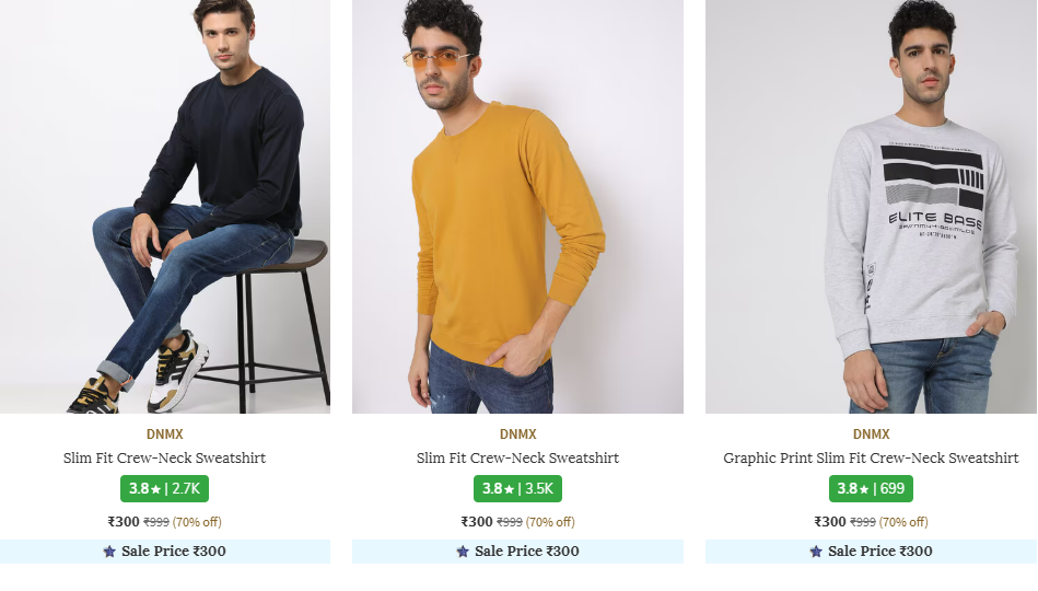 Image of DNMX Men's Sweatshirt & Hoddies Starting @ ₹300