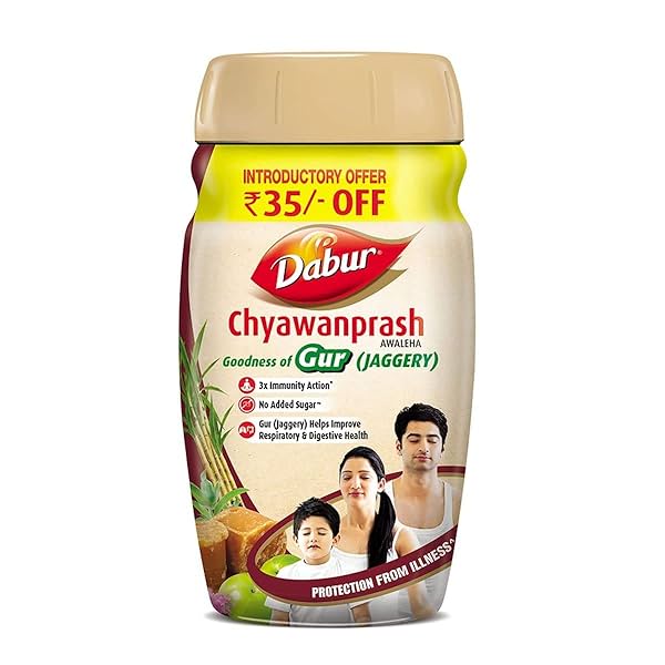 Image of Dabur Chyawanprash Awaleha - 900g | With Goodness of Gur (Jaggery)| 3X Immunity Action | 