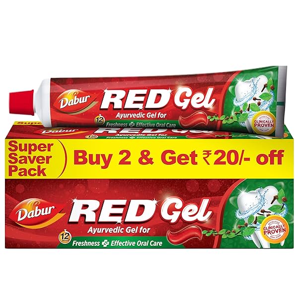 Image of Dabur Red Gel Ayurvedic Toothpaste - 300g Freshness with Protection