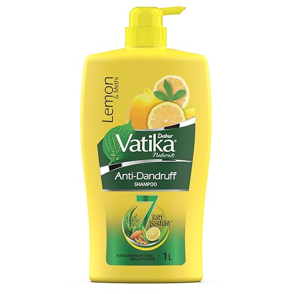 Image of Dabur Vatika Lemon Anti-Dandruff Shampoo (1L)