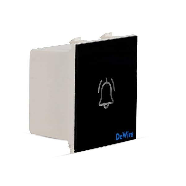 Image of DeWire Touch Bell Switch Glossy Glass Finish Waterproof & Shock Proof Modular