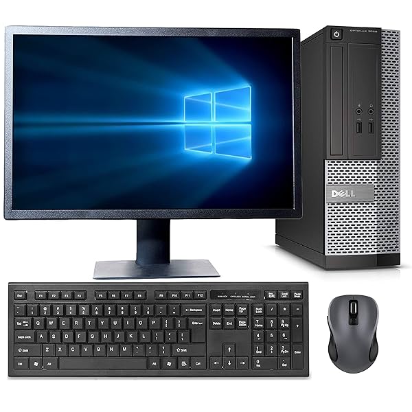 Image of Dell Optiplex 3020 (Renewed) desktop: Core i3-4160, 16GB RAM, 500GB HDD, Windows 10 Pro.