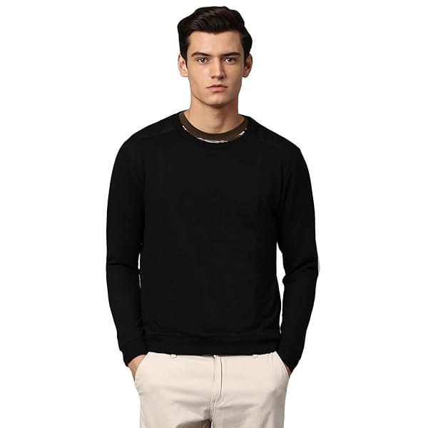 Image of Dennis Lingo Men’s Cotton Blend Full Sleeves Panelled Sweatshirt 