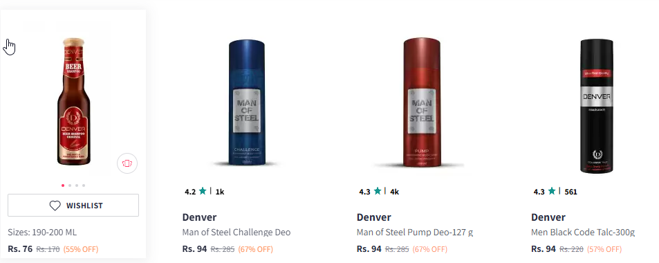 Image of Denver Beauty Product Starting At @₹76