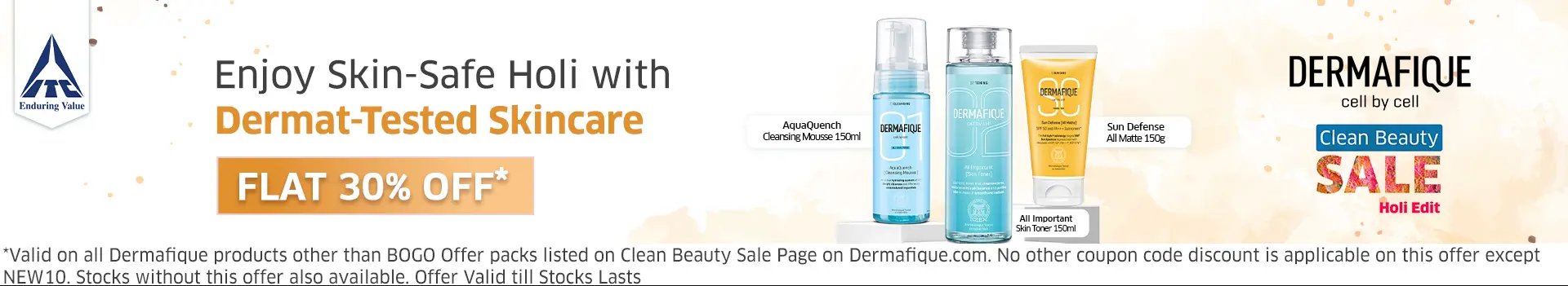 Image of Dermafique Clean Beauty Sale: Flat 30% Off on Skincare Products