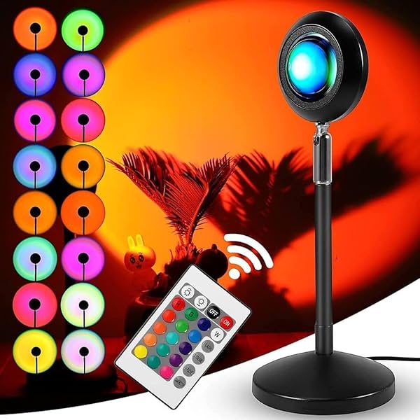 Image of Desidiya® 16-Color Sunset Projection Lamp with Remote & USB – 360.