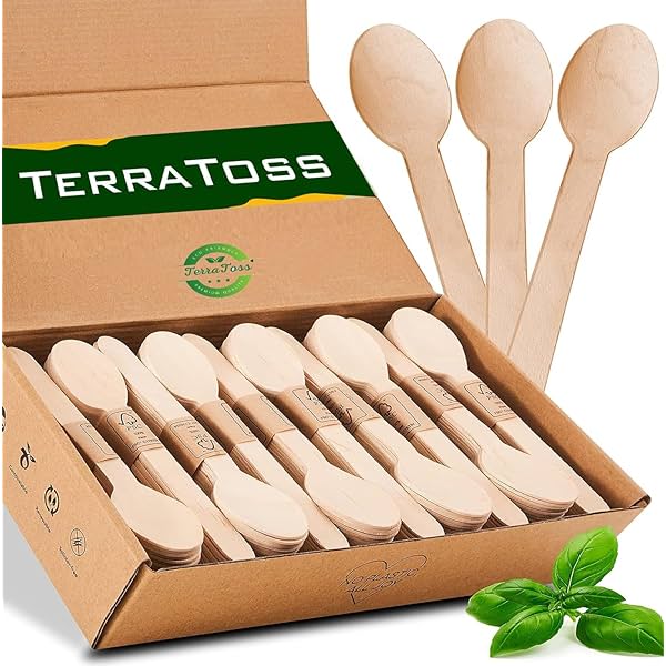 Image of Disposable Wooden Spoons (160mm,