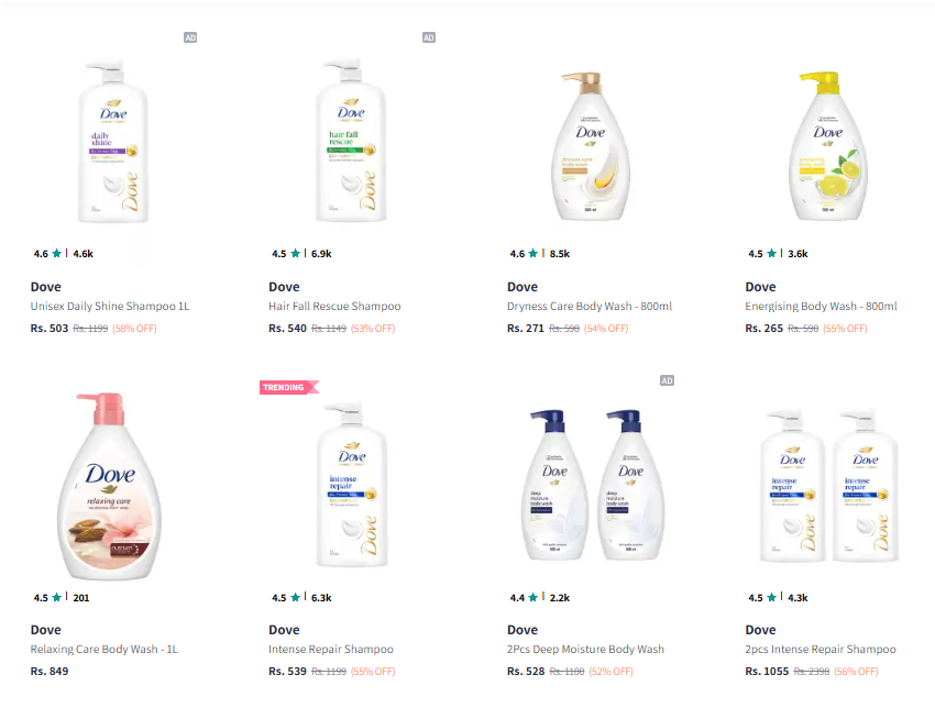 Image of Dove Beauty Products up- to 80% Discount