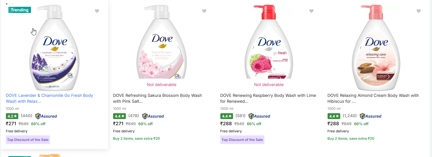 Image of Dove Body Wag 1 ltr Range Starting ₹271