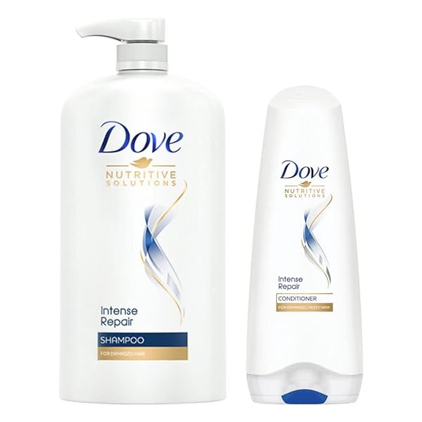 Image of Dove Intense Repair Shampoo 1 Litre + Conditioner 175ml, Combo | For Dry and Damaged Hair