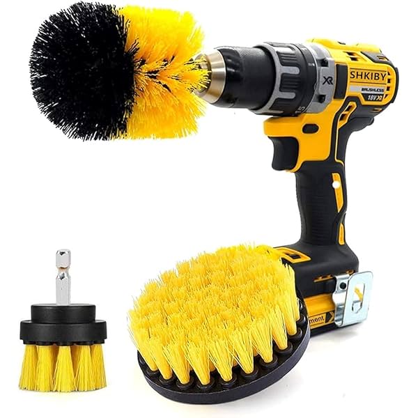 Image of Drill Brush Attachment [3 Pcs Set] Bathroom Surfaces Tub