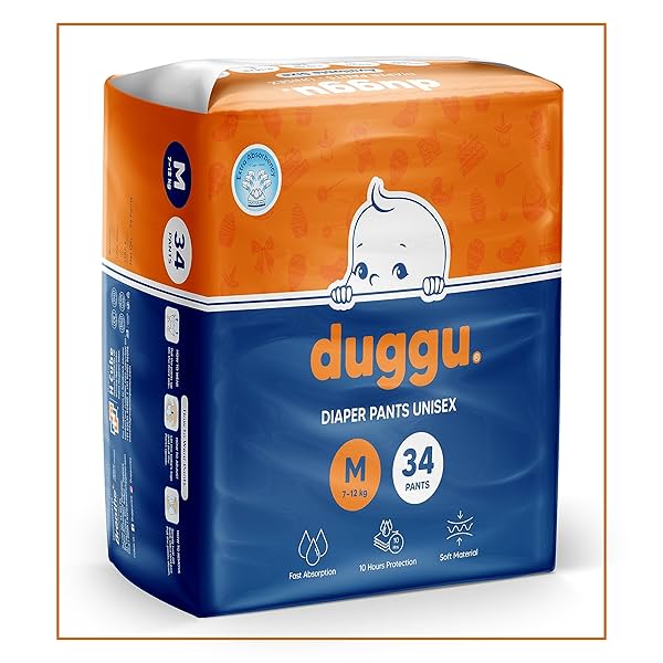 Image of Duggu Baby Diaper Pants 7-12 Kg | Medium (34 Pieces)