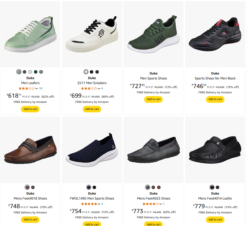 Image of Duke Men Footwear Minimum 70% Discount