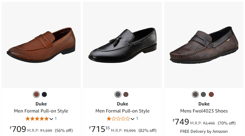 Image of Duke Men Formal Pull-on Style shoes starting at ₹612