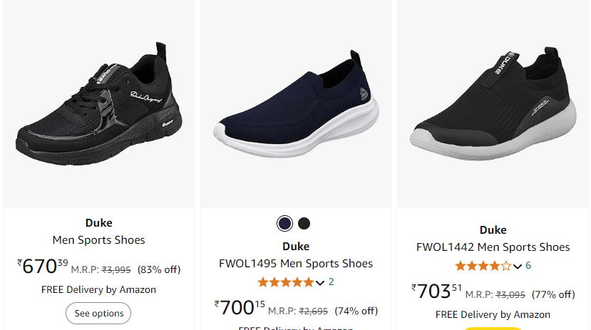 Image of Duke Men Sports Shoes up to 83% discount starting at ₹670