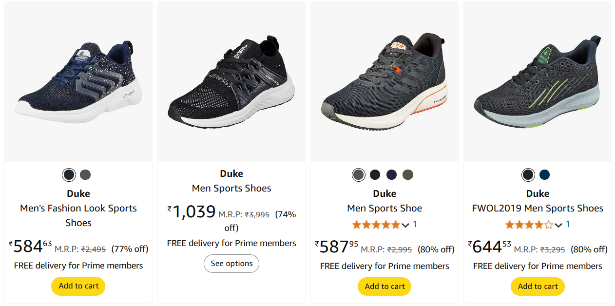 Image of Duke Men's Fashion Look Sports Shoes Up To 83% Discount 