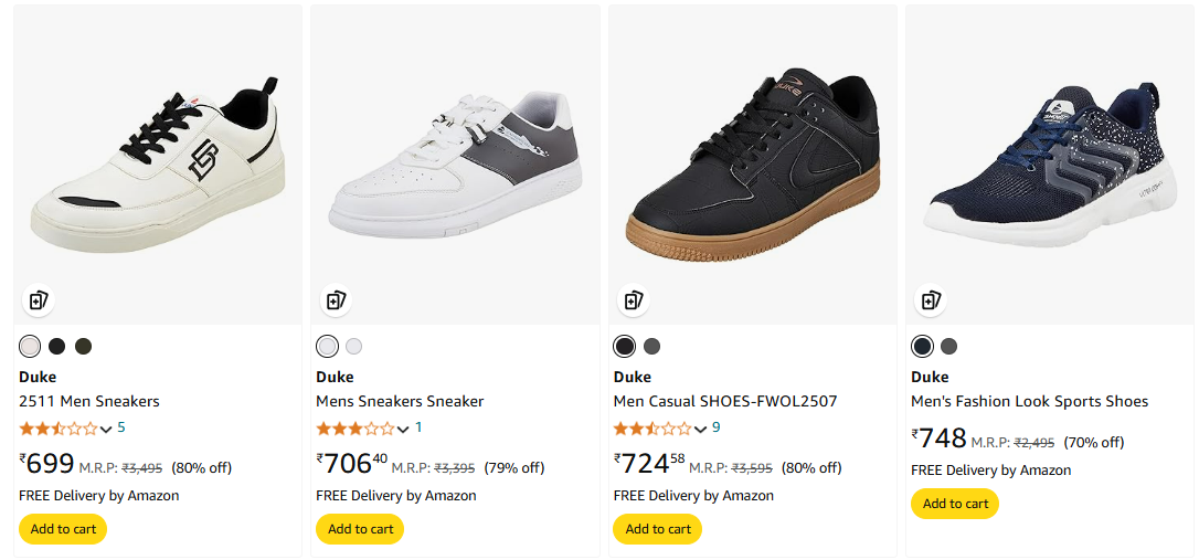 Image of Duke Men's Footwear Starts @ ₹699