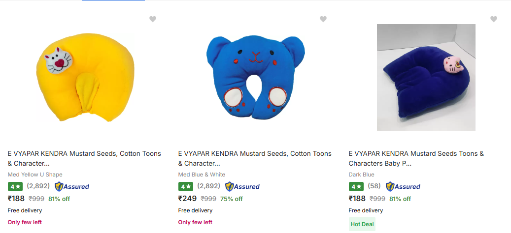 Image of E Vyapar Kendra Baby Pillows Minimum 60% Discount