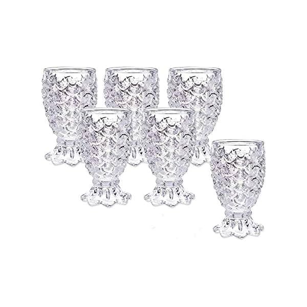 Image of EK DO DHAI Palm Crystal Shot Glass Set of 6 with Heavy Base for Drinking Whiskey 