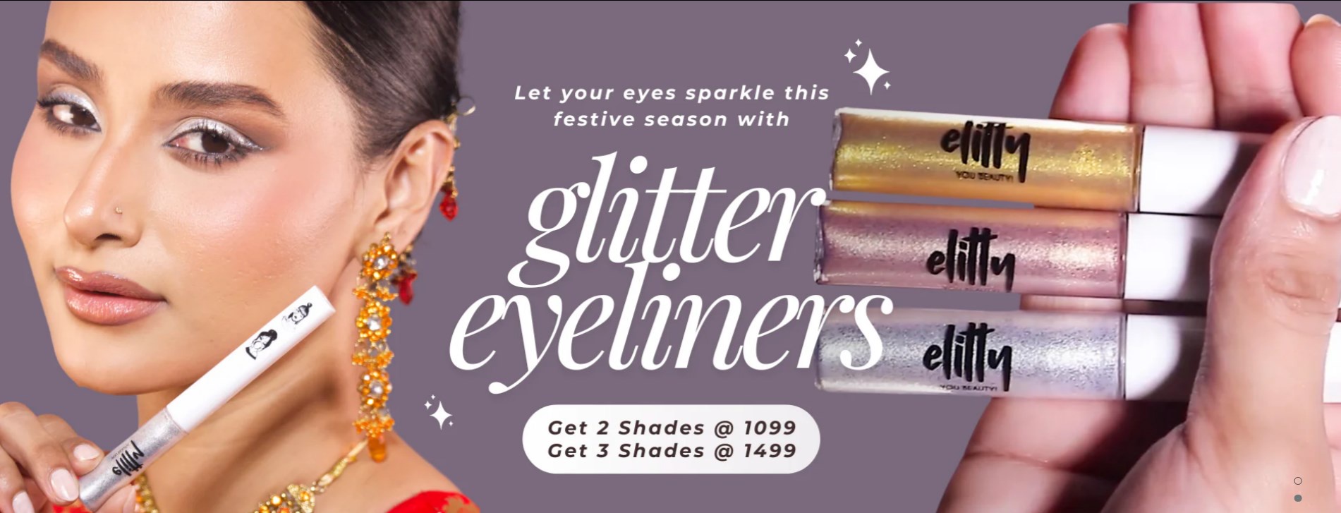 Image of   ELITTY BEAUTY Buy More Save More Offer : Buy 3 Glitter Eyeliners @ ELITTY BEAUTY at ₹1499