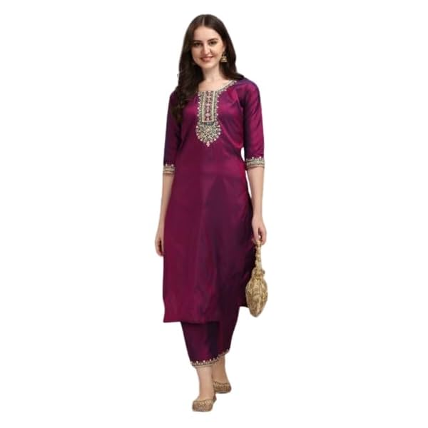 Image of EVANTA Women Art Silk Kurta Suit Sets